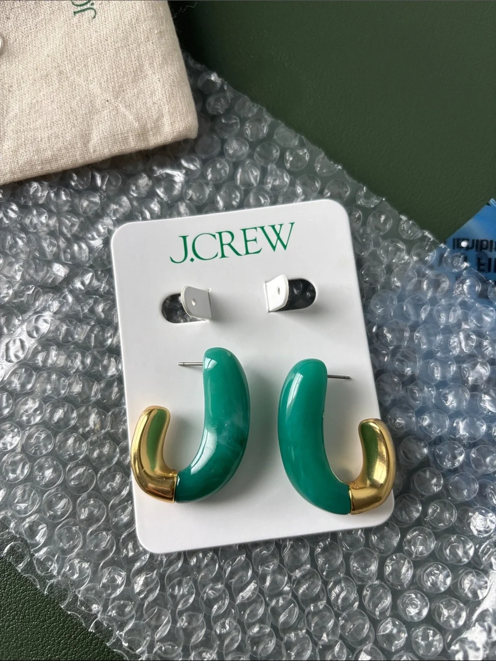 J. Crew Dual Tone Acetate Gold Hoop Earrings